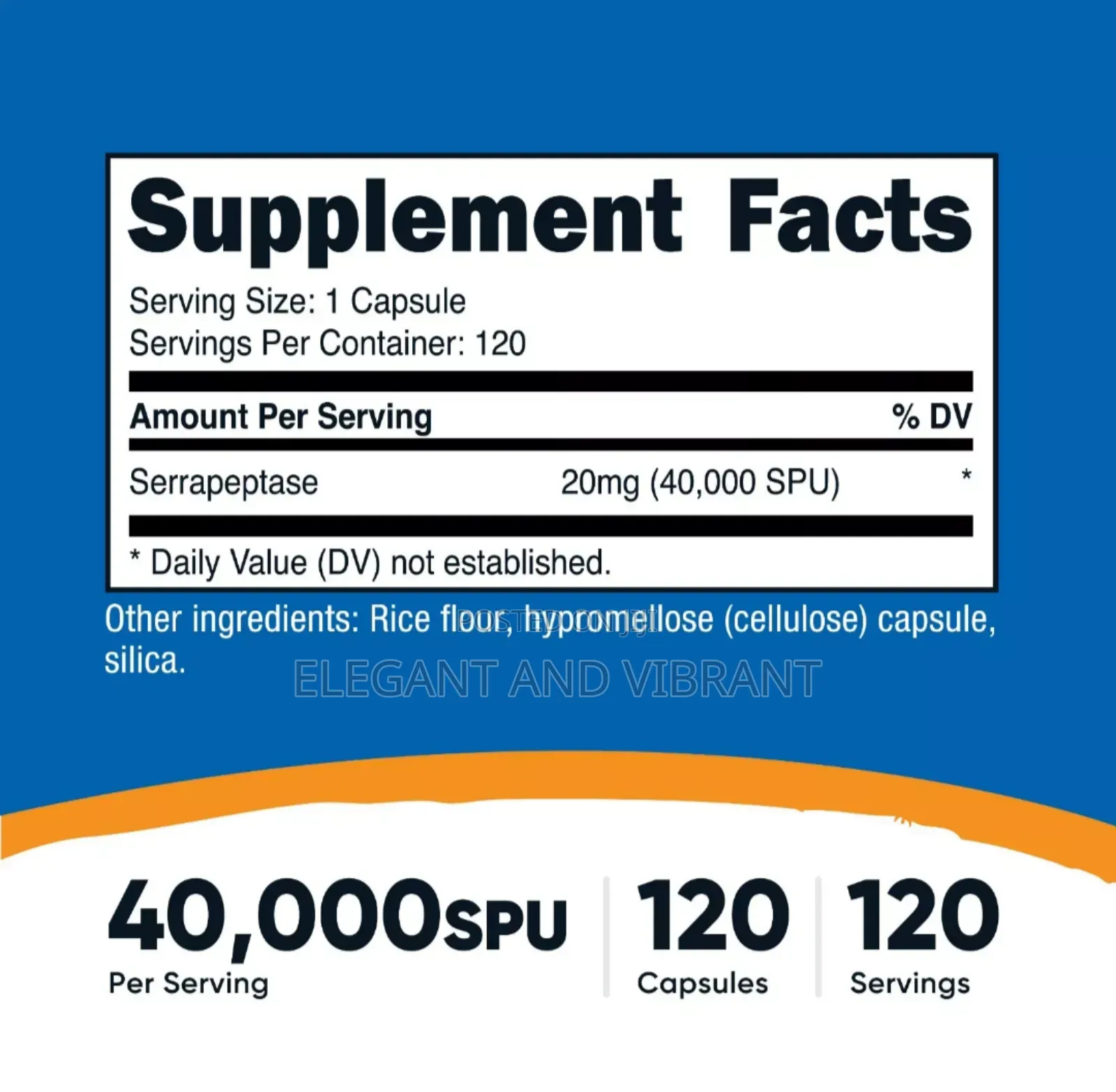 Serrapeptase 40,000 Spu, 120 Capsules