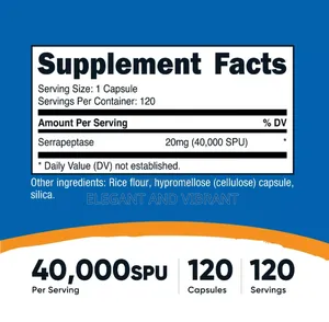Serrapeptase 40,000 Spu, 120 Capsules