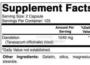 Dandelion Root 520 Mg 250 Capsules