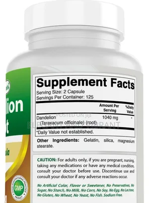 Dandelion Root 520 Mg 250 Capsules