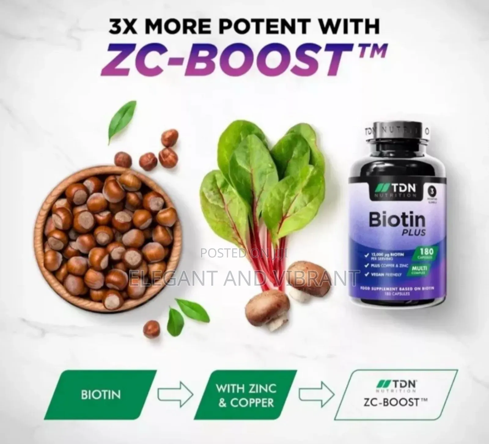 Biotin 12,000 180 Caps.Max Strength. Healthy Hair, Skin Nail Growth