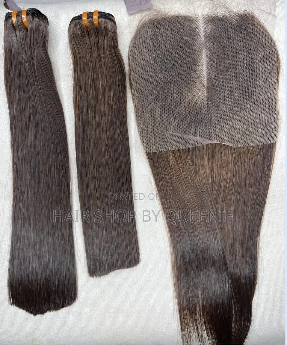 Vietnamese Raw Donor Bone Straight With 5 by 5 Closure