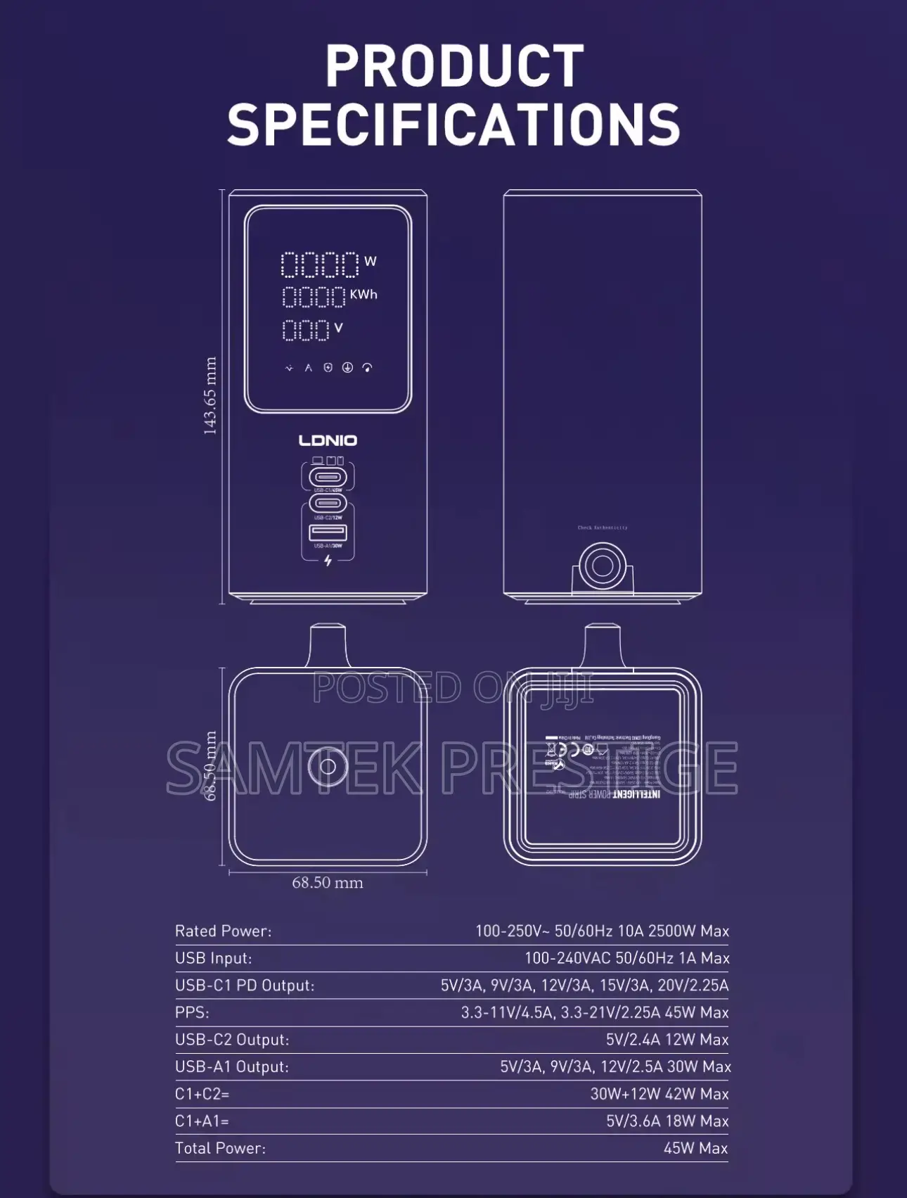 Ldnio Tower Extension Power Socket