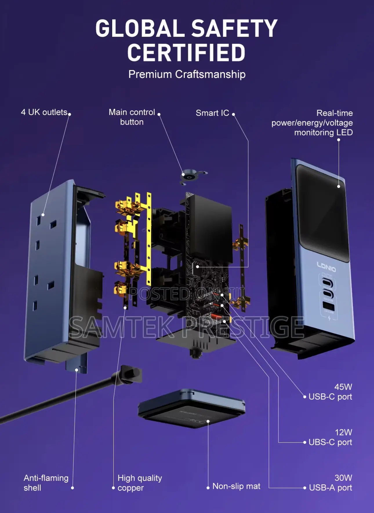 Ldnio Tower Extension Power Socket