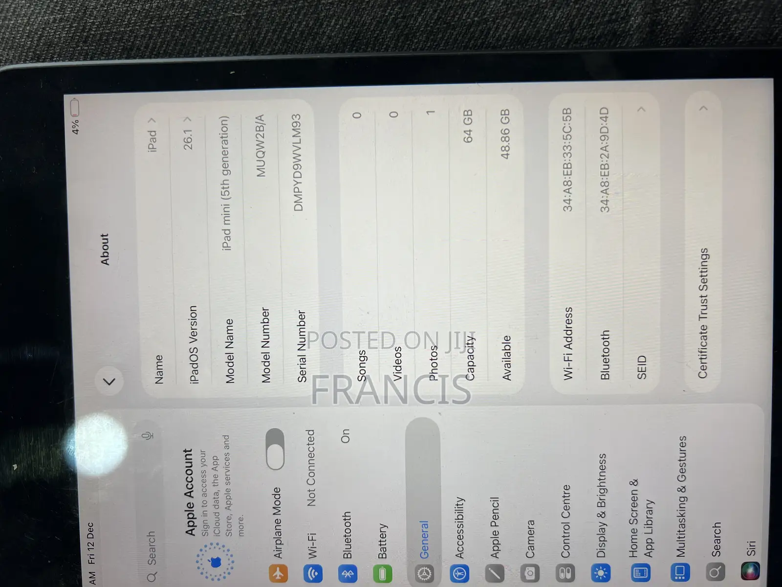 New Apple iPad (2025) 64 GB Gray