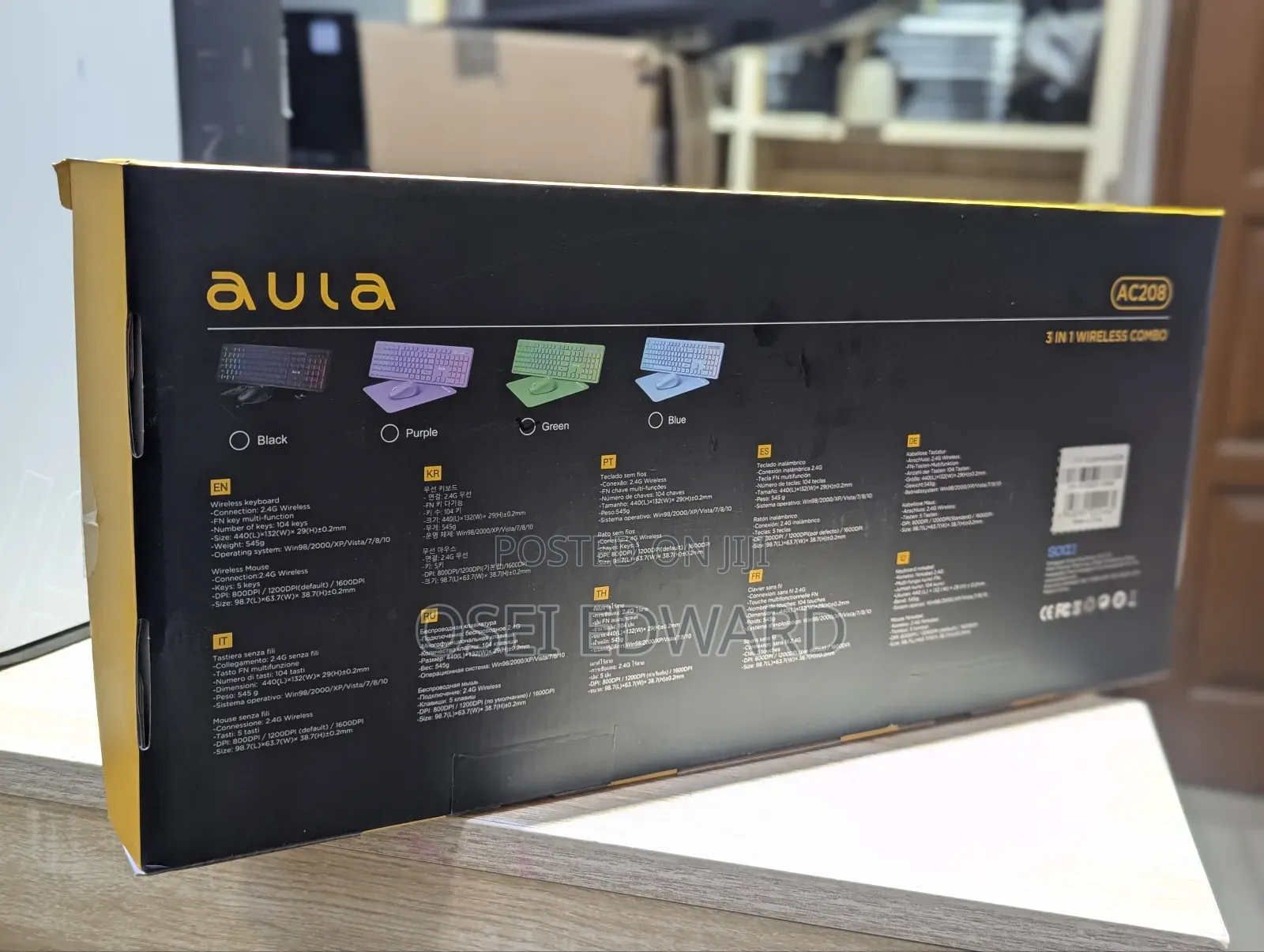Aula Wireless Keyboard and Mouse Combo, RGB