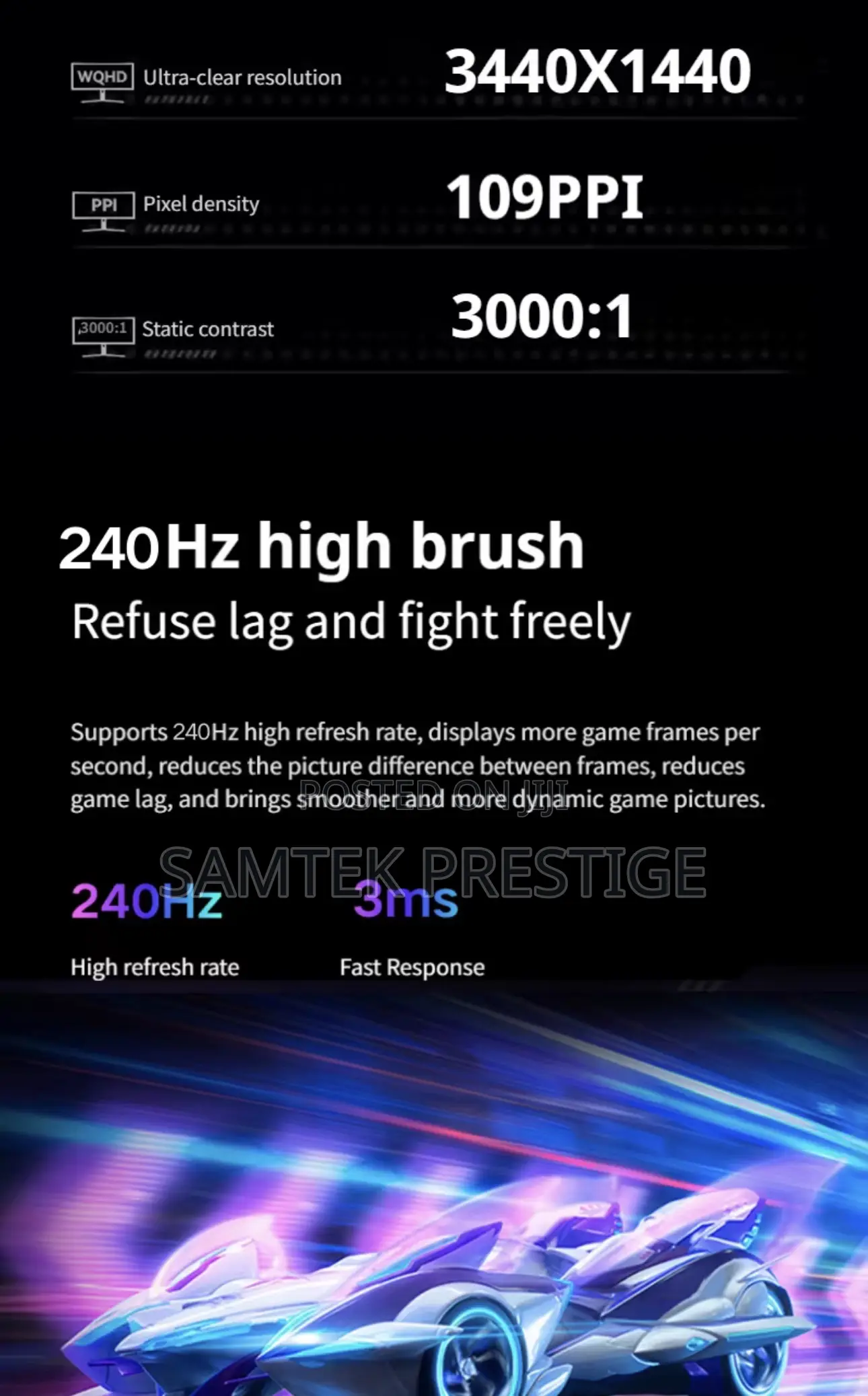 Samtek 34inch 240hz Curve Gaming Monitor