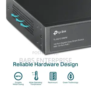 Tp-link Tl-sg1218mpe 18-port Gigabit Smart Switch With 16-port Poe+