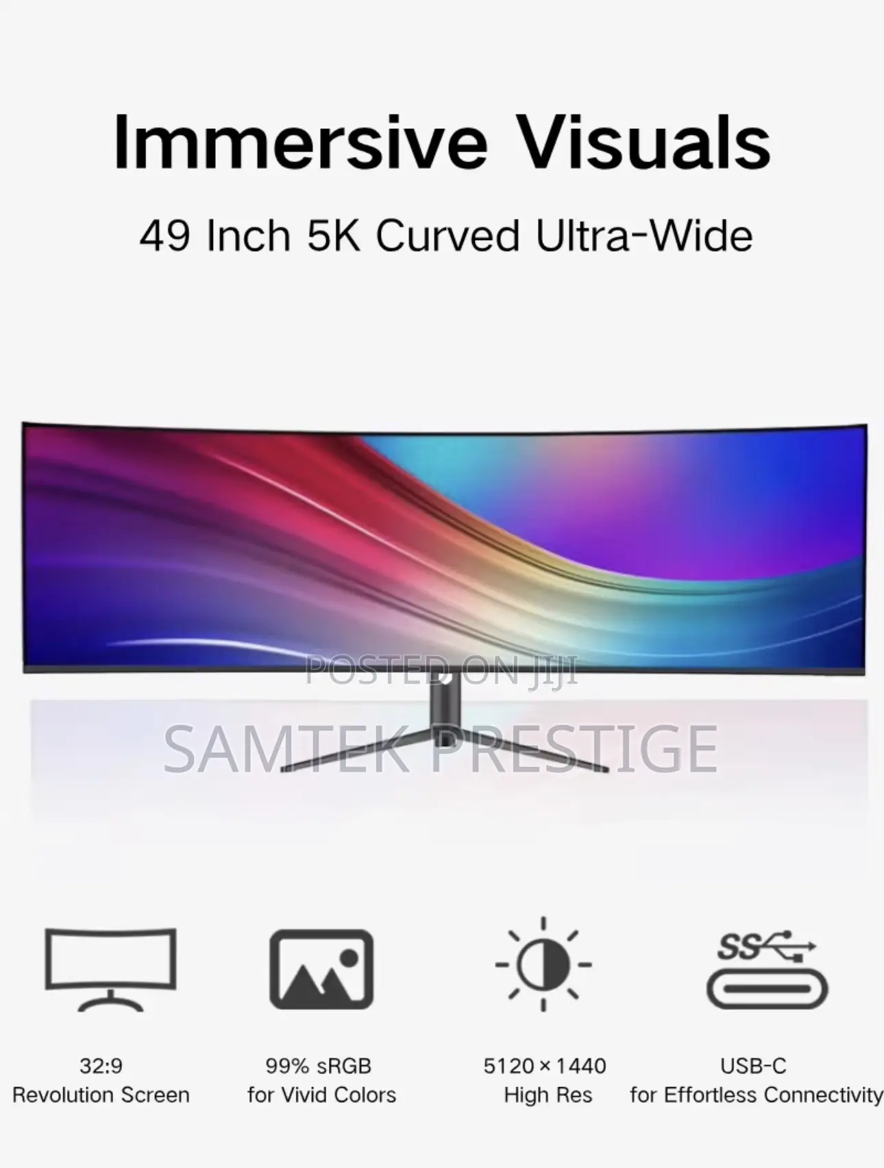 Samtek 49inch Curve 165hz Gaming Monitor