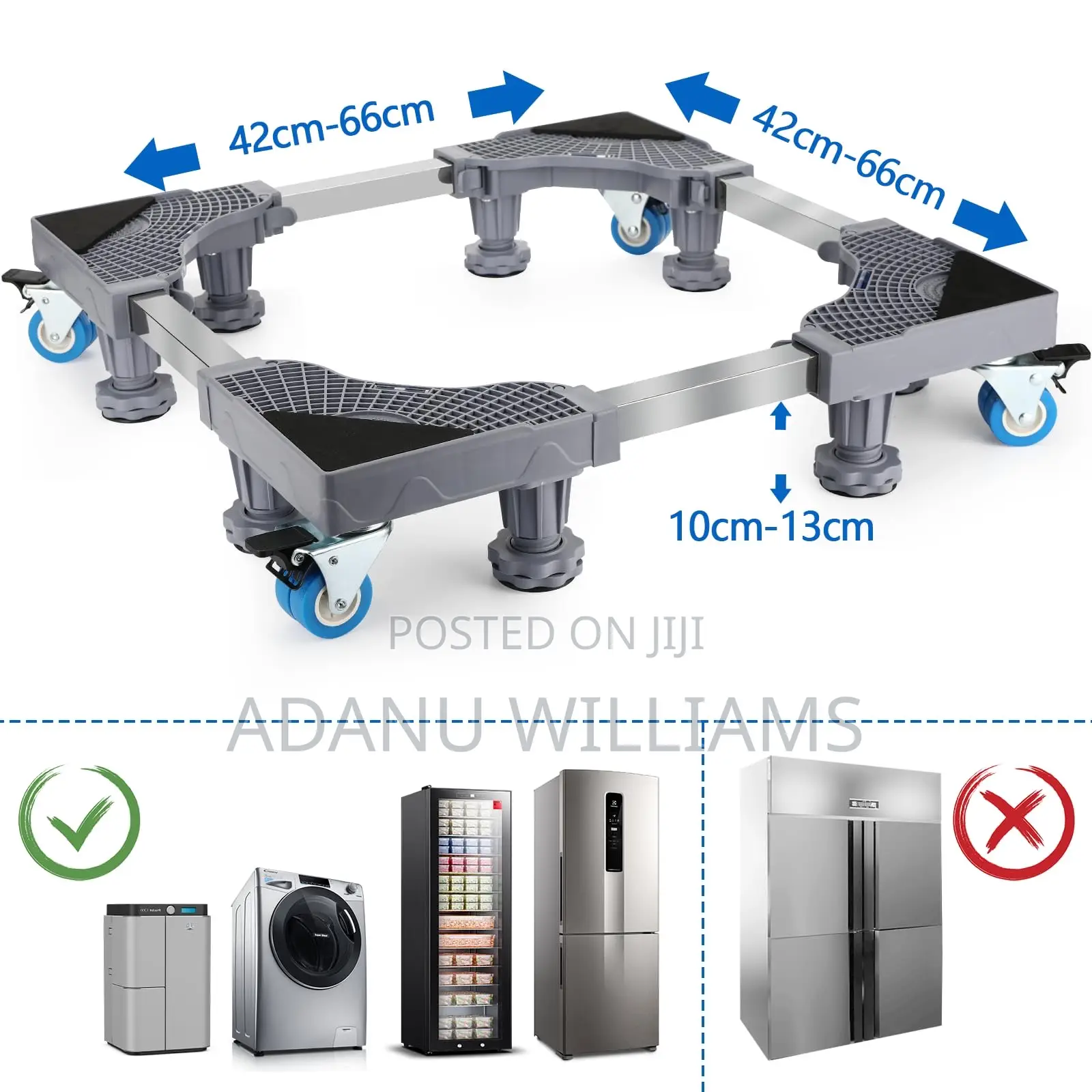 Heavy Duty Mobile Base Stand With Adjustable Lengths(42-66cm