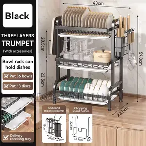 Multi -Tier Kitchen Bowl and Plates Drain Rack