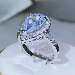 Crystal Pear-Shaped 925 Sterling Ring