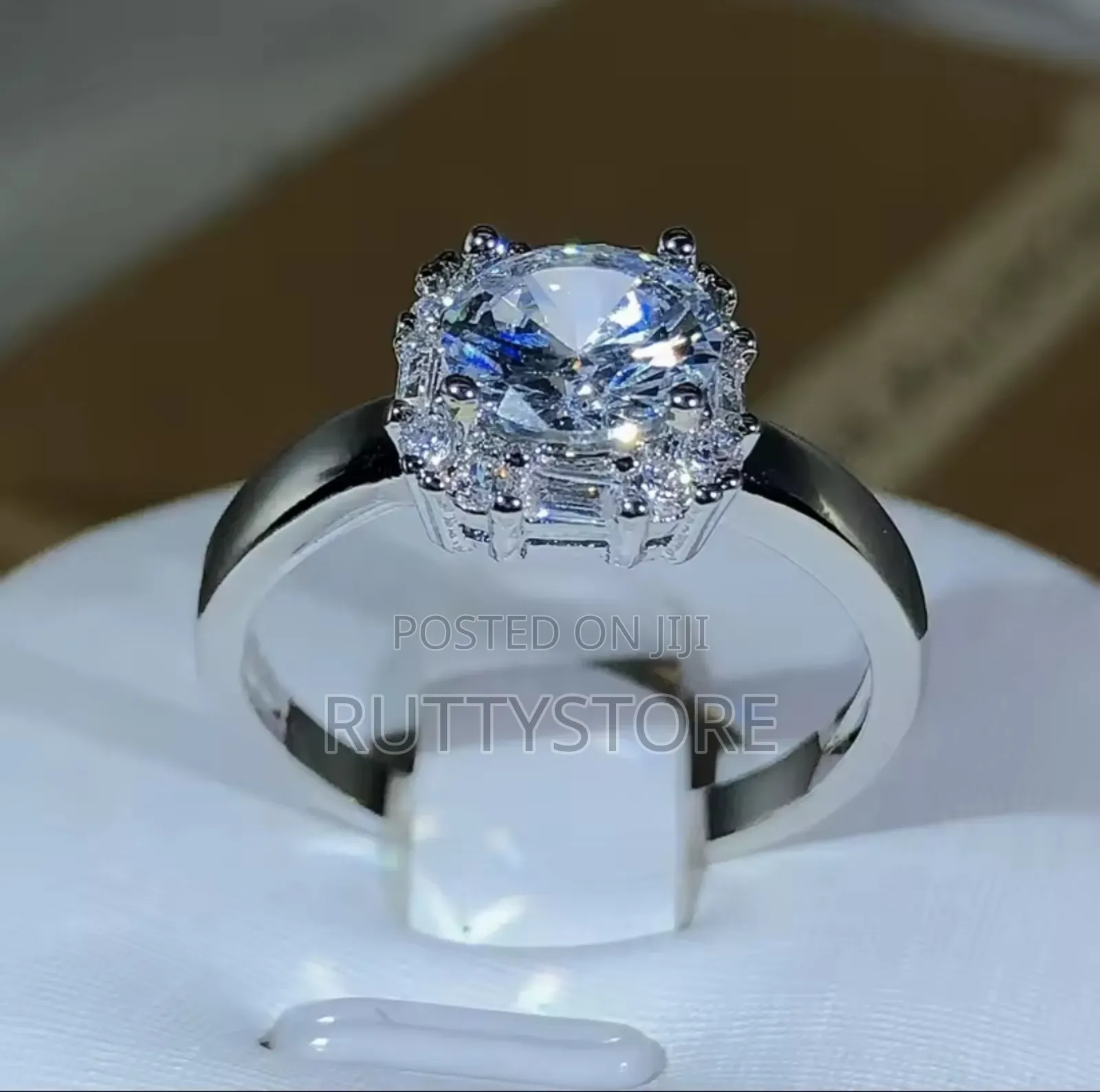 Emerald 925 Sterling Nonfade Engagement /Promise Ring