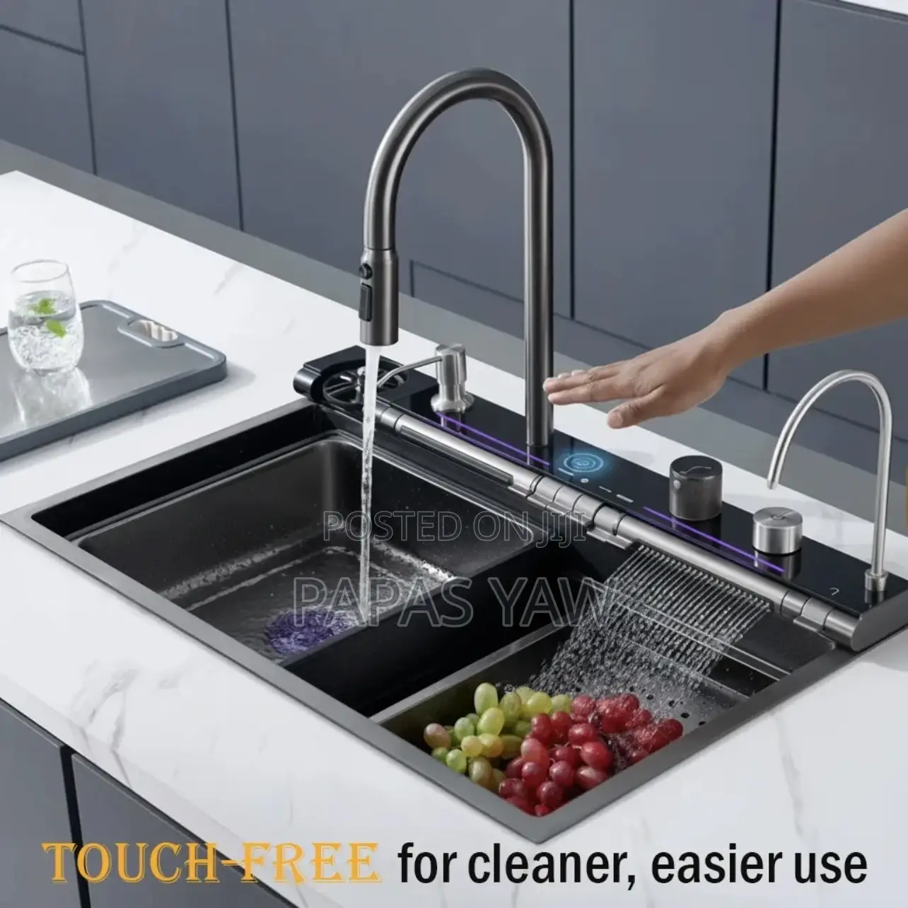 Smart Digital Kitchen Sink – 4 Water Modes | Pull-Out Faucet | Large