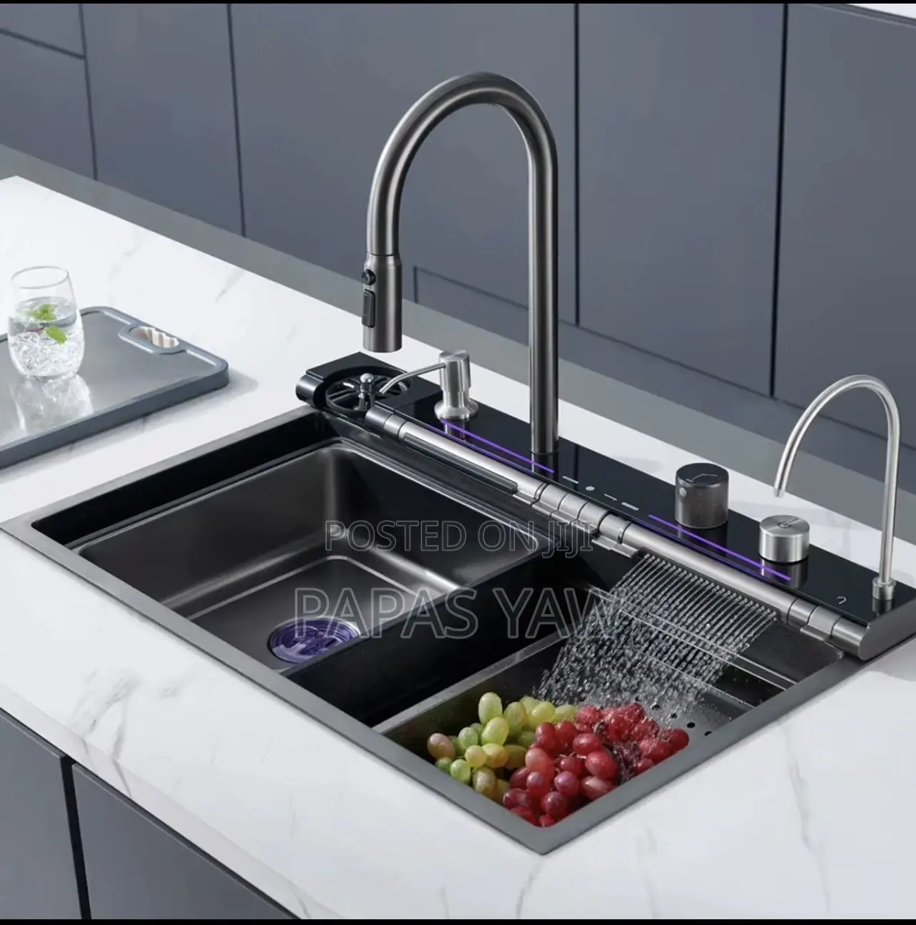 Smart Digital Kitchen Sink – 4 Water Modes | Pull-Out Faucet | Large