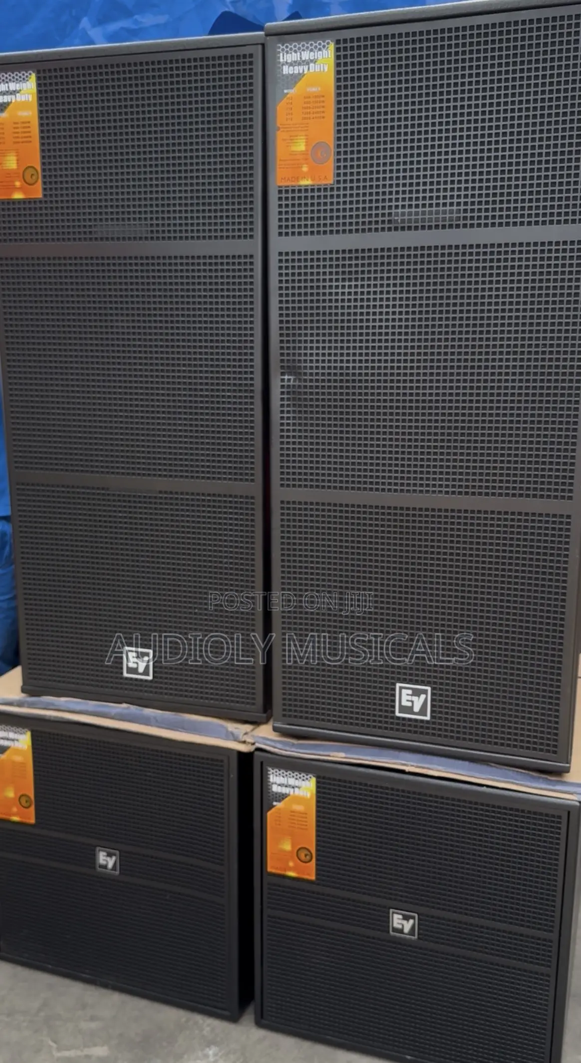 Set of Rack and Single Ev Sub and Full Range Speakers