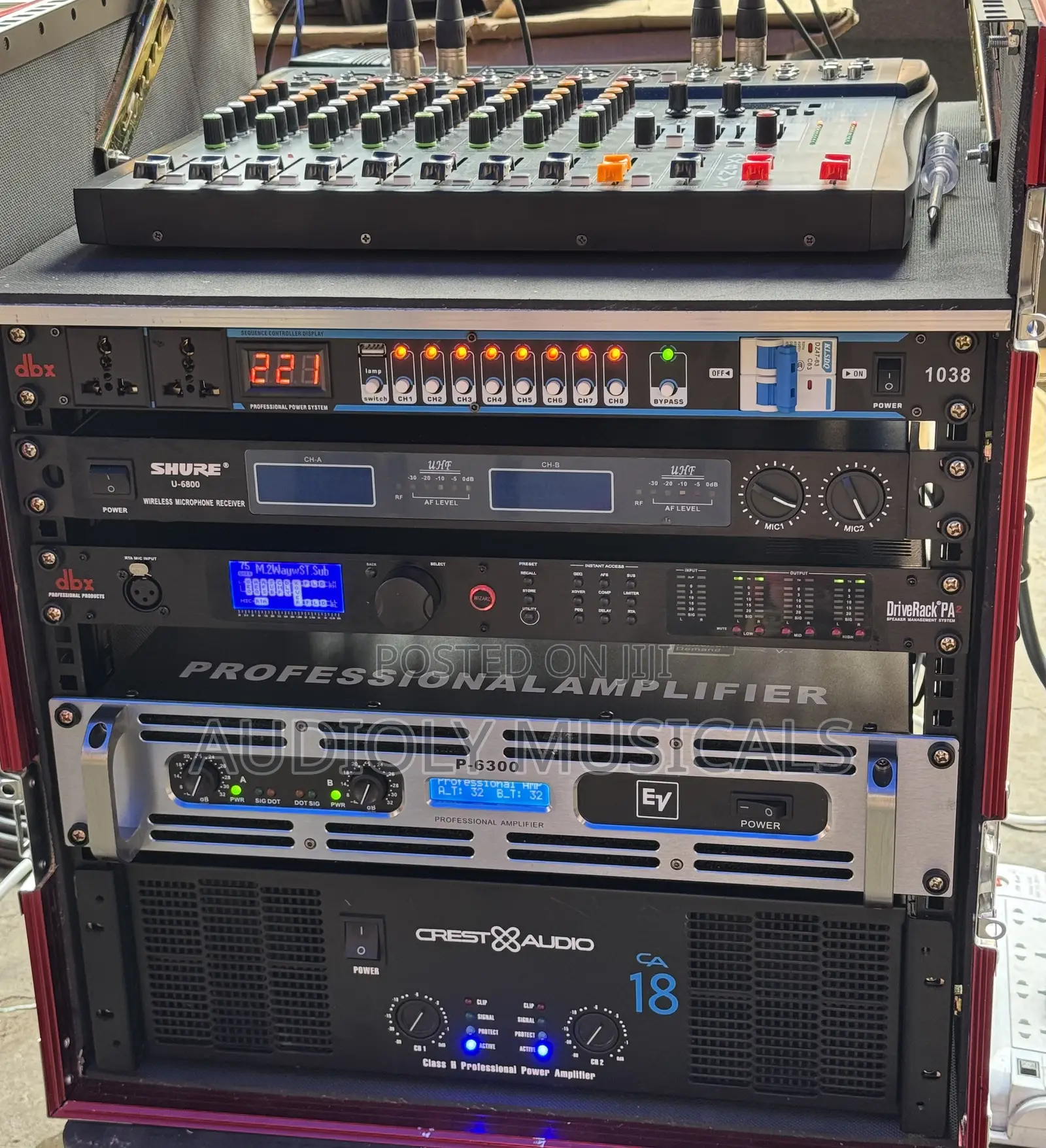 Set of Rack and Single Ev Sub and Full Range Speakers
