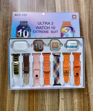 Ace-280 (2 Smart Watch+ 2 Airpods+ 4 Chargers+ 7 Straps)