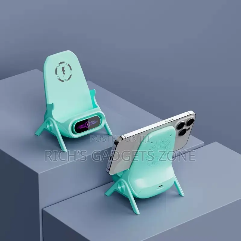 Desktop Wireless Charger Stand: Charge, Watch, and Listen