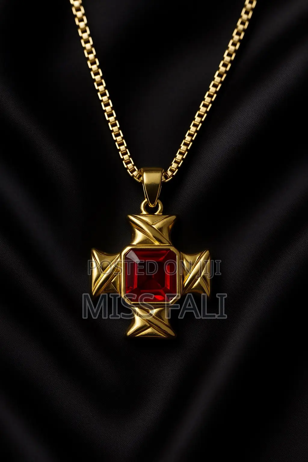 Clear and Colored Stone Cross Pendant Necklace
