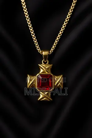 Clear and Colored Stone Cross Pendant Necklace