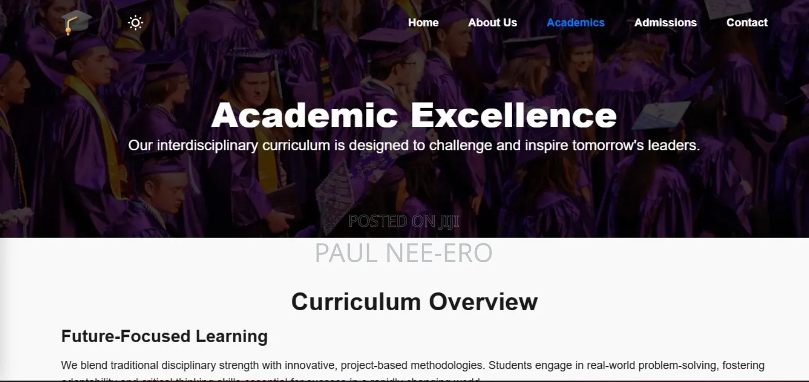 Premium School Website for Sale