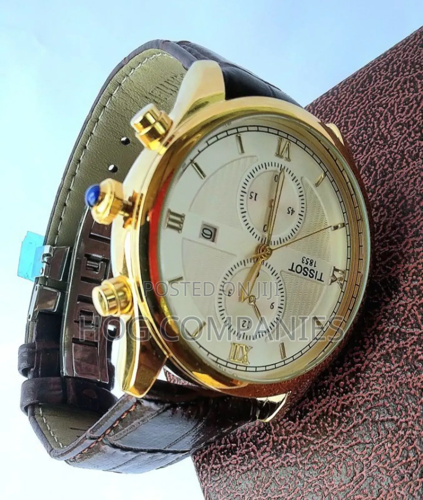 Tissot Brown Leather Coloured Roman Numerals Label Wrist Watch