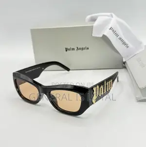 Palm Angels Canby Black Acetate Sunglasses With Amber Lenses.