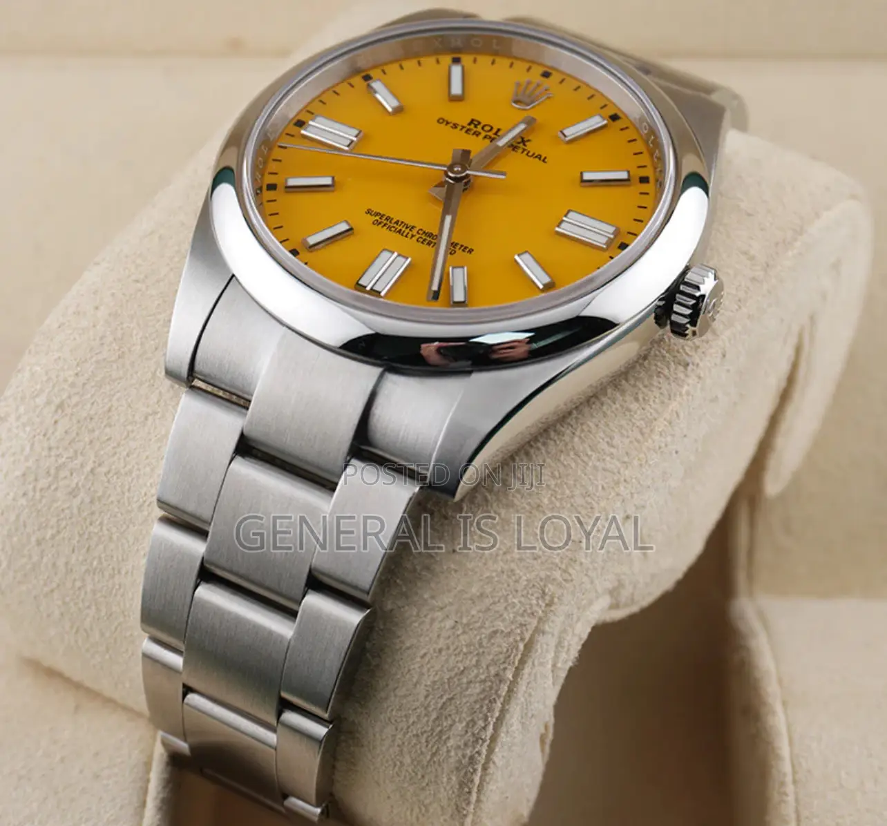 Rolex Oyster Perpetual 41mm Yellow Baton Dial And An Oyster Bracelet