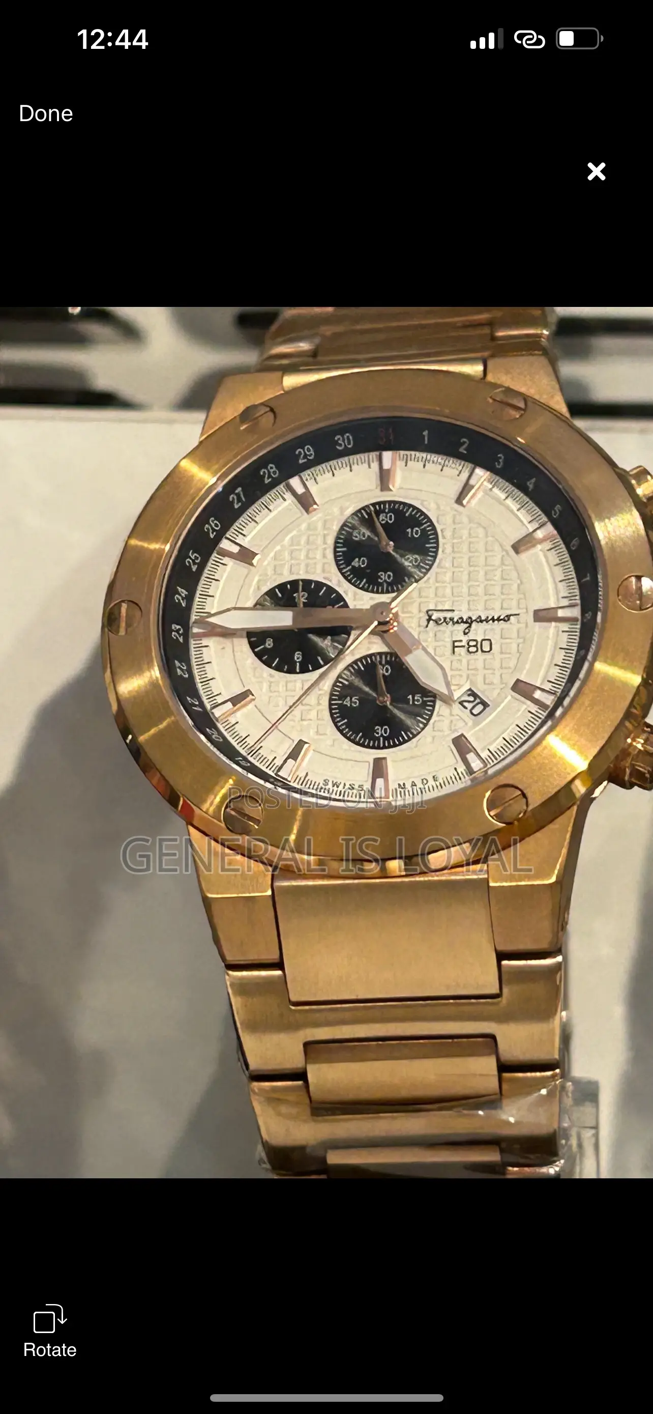 Salvatore Ferragamo  Chronograph Watch A Rose Gold-tone Stainless