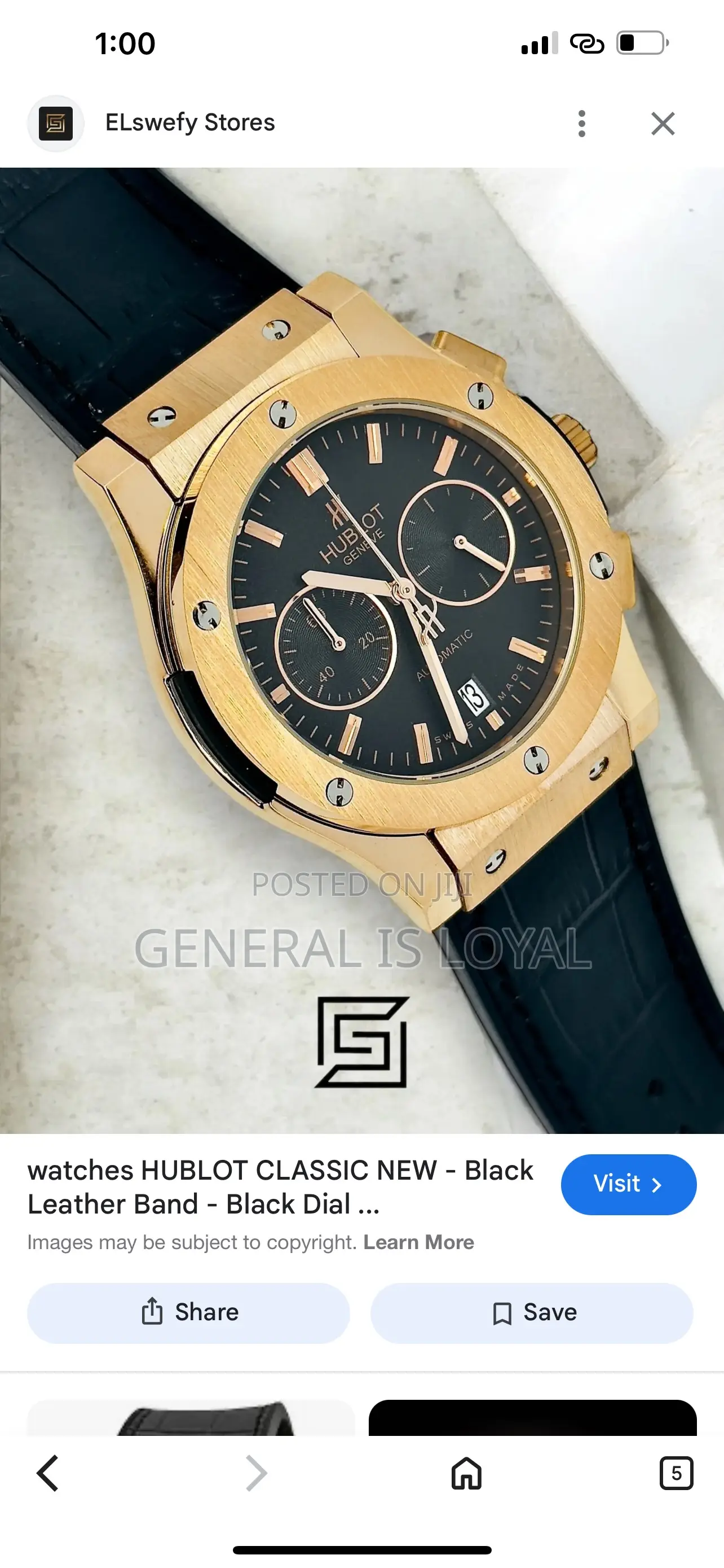 Hublot Classic Fusion Chronograph King Gold Watch With A Black Dial