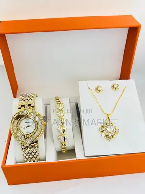 Watch , Bracelet, Earrings and Chain Combo