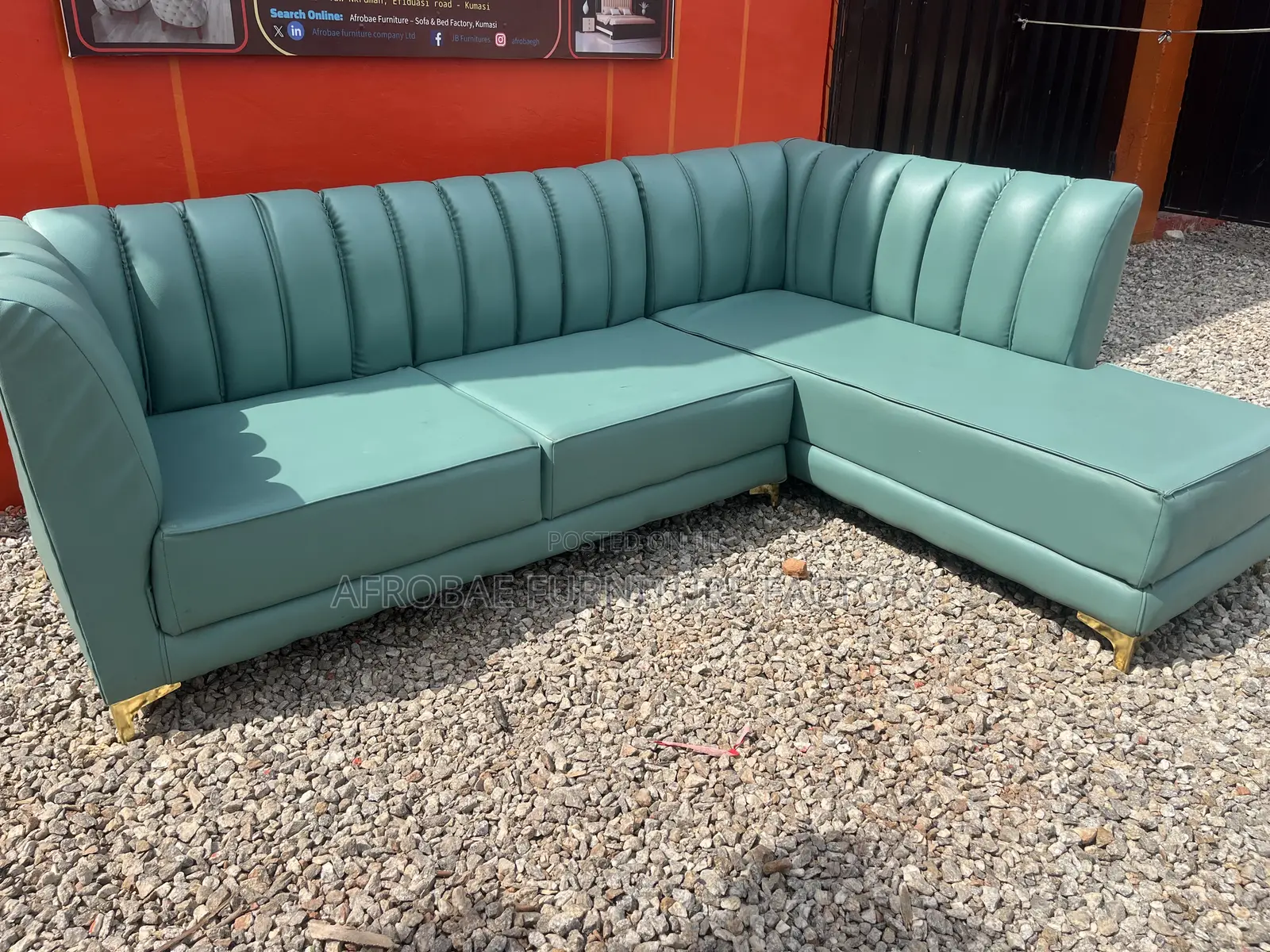 L Shaped Leather Sofa Chair (Delivery Before Payment)