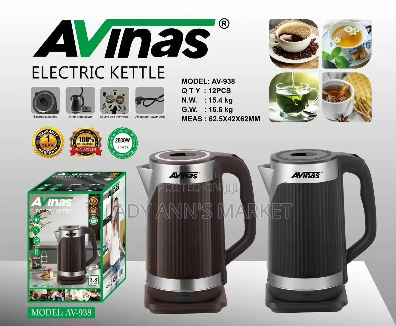 Avinas 3.8l Electric Kettle