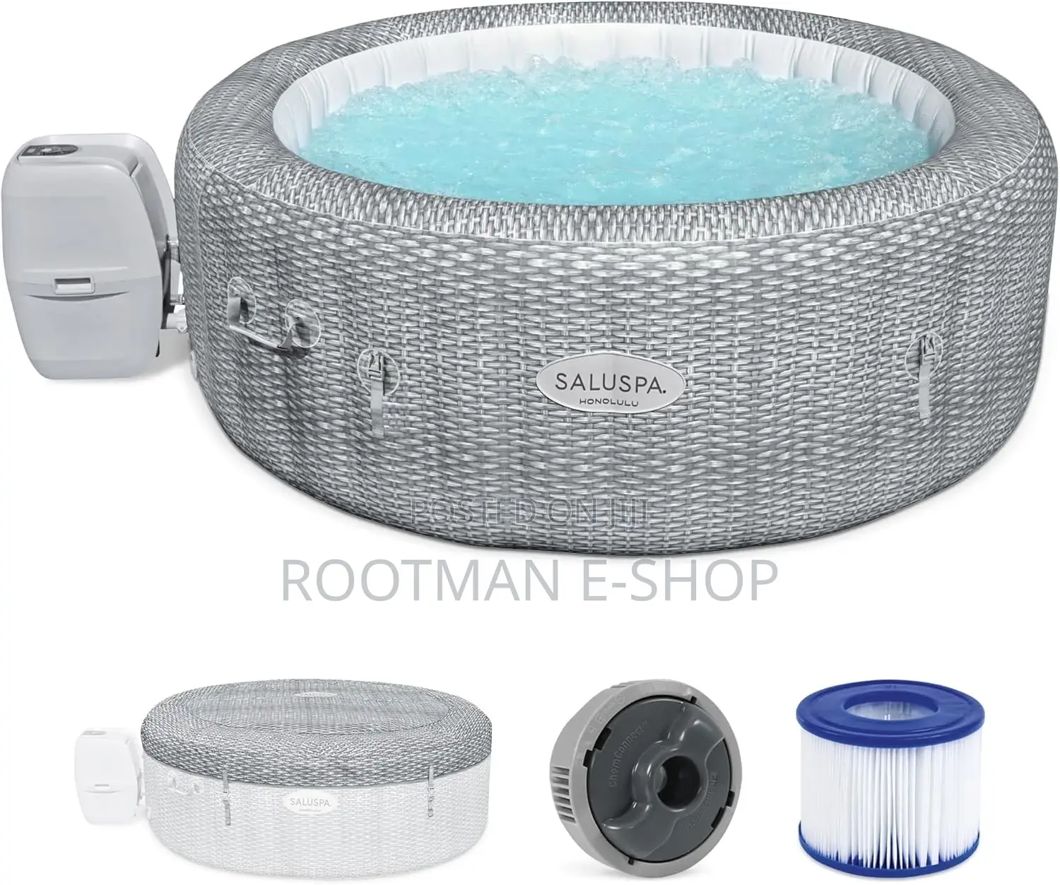 Saluspa Airjet 6 Person Honolulu Inflatable Outdoor Portable Hot Tub