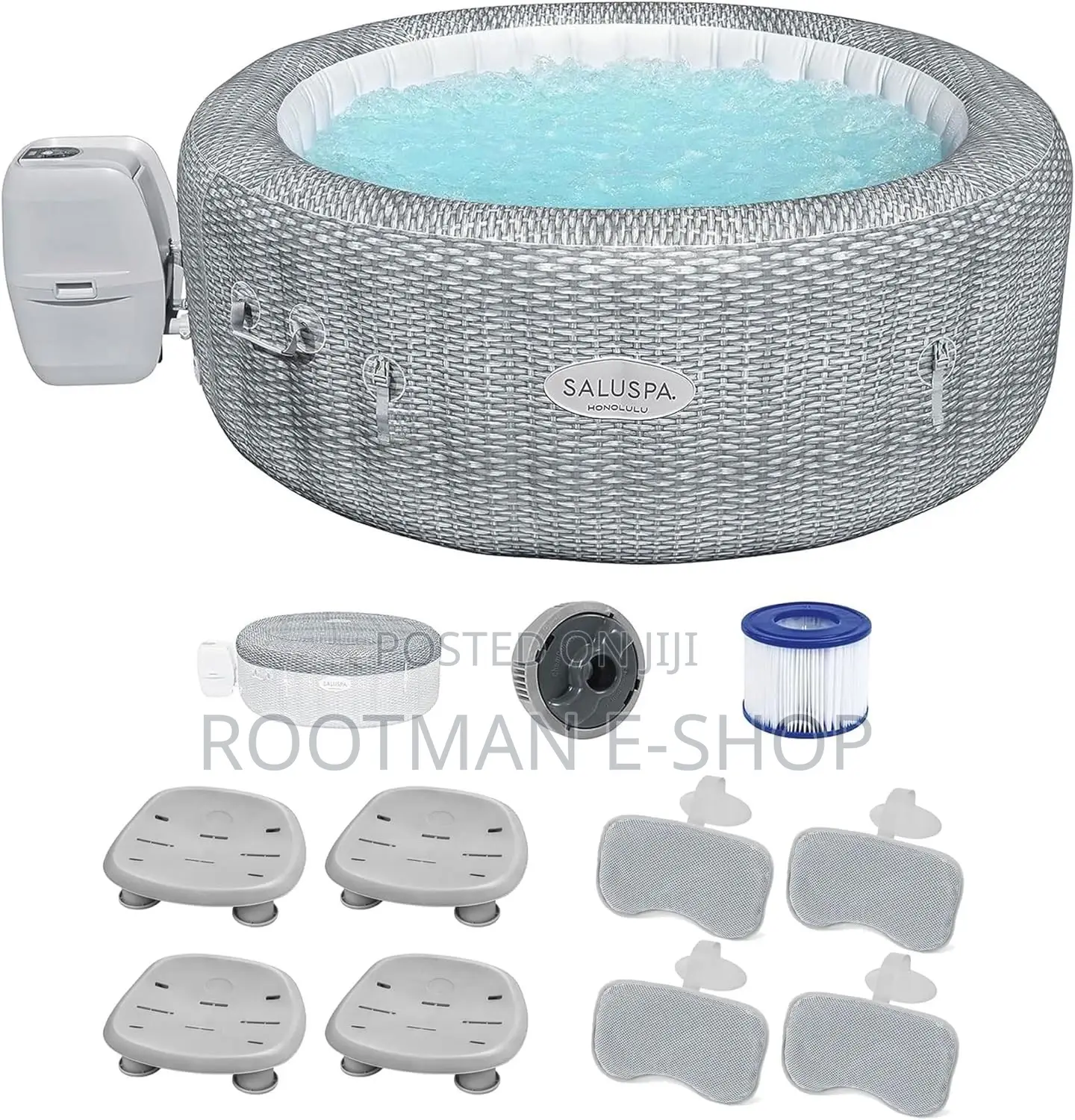Saluspa Airjet 6 Person Honolulu Inflatable Outdoor Portable Hot Tub