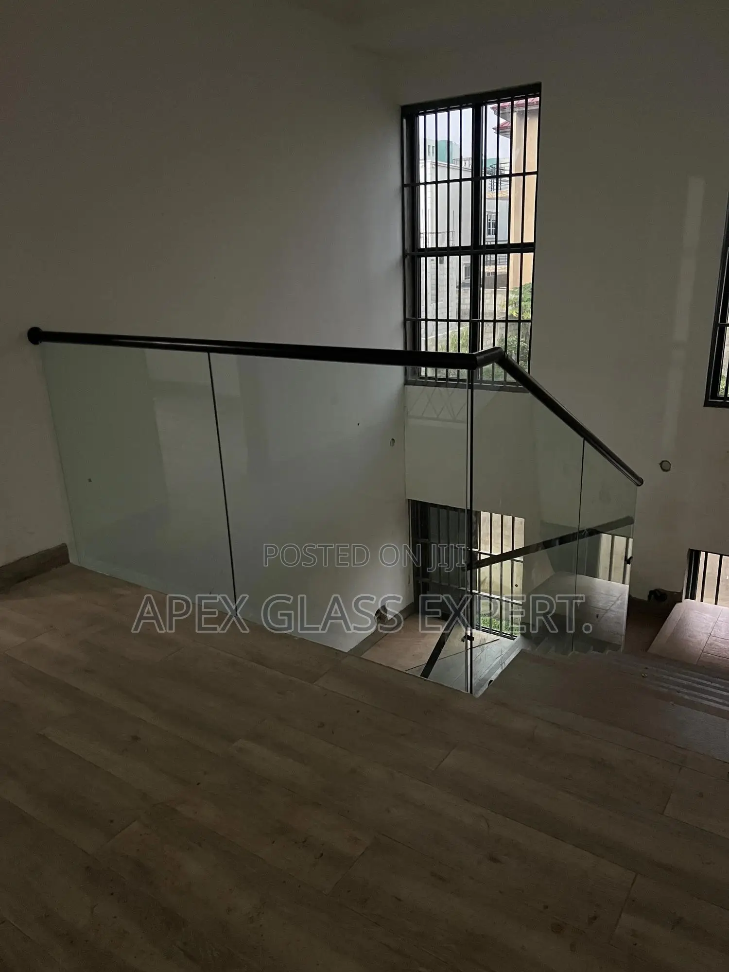 Staircase Glass Balustrade, Using the Side Bolted System.
