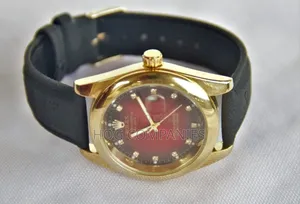 Rolex Oyster Perpetual Day-Date Black Leather Coloured Wrist Watch