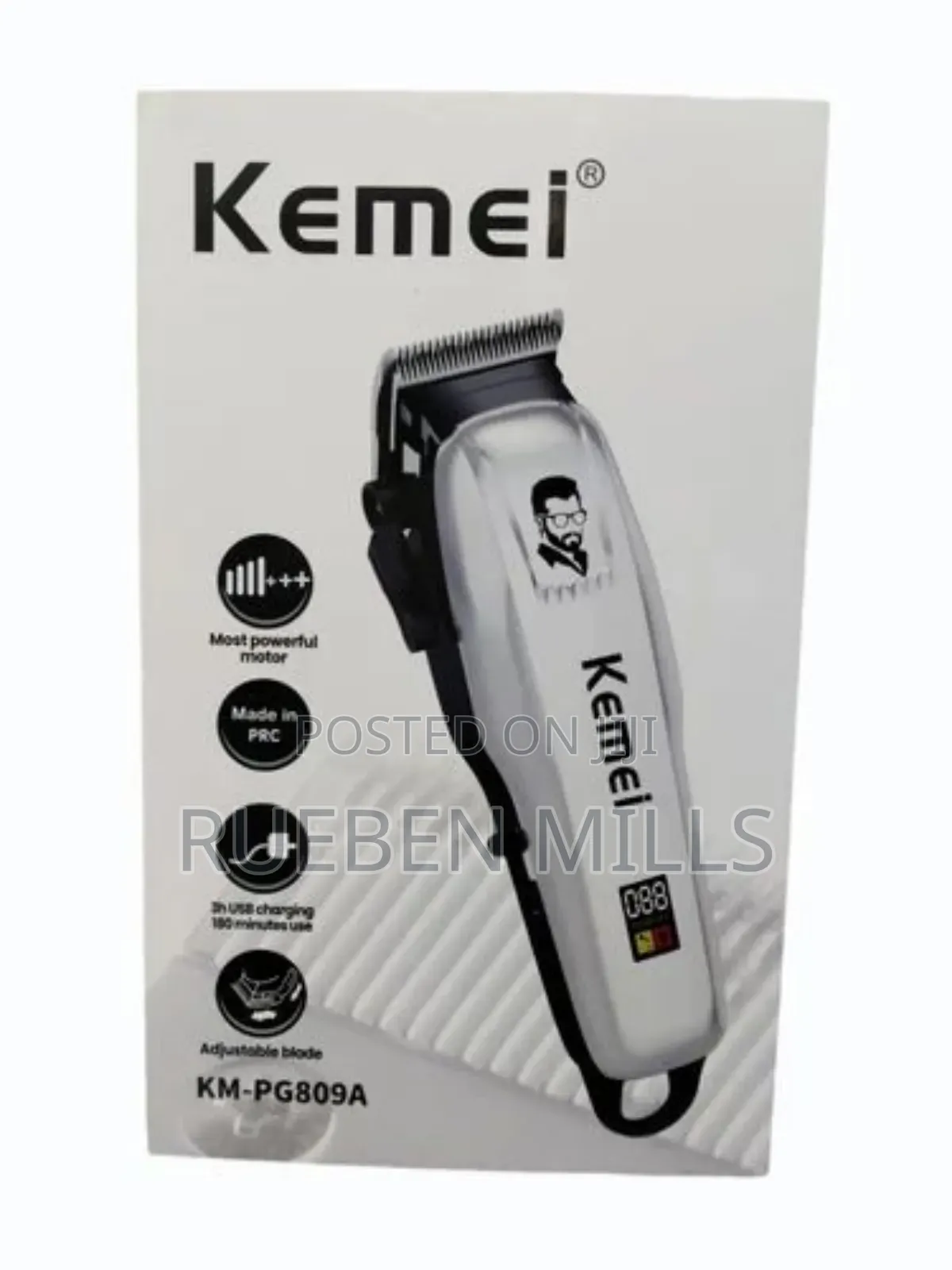 Electric Wireless Hair Cut Clipper Barbering Shaving Machine Km-Pg809a