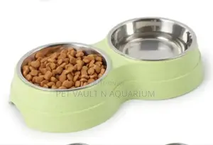 Double Metallic Feeding Bowl for Pets