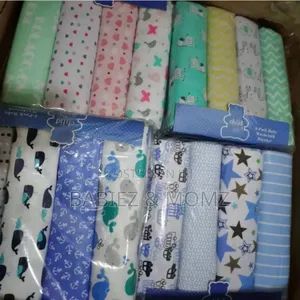 Multi-Pack Baby Swaddle/Receiving Blankets/Cot Sheets (2 Yards)
