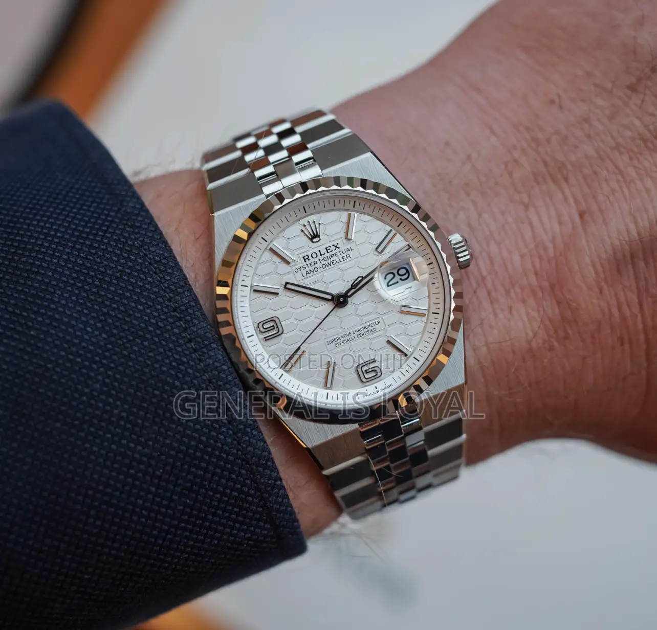 Rolex Oyster Perpetual Land-dweller 40mm Stainless Steel Watch.