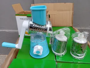Tabletop Drum Grater (Vegetable Cutter/Slicer/Shredder)- Blue