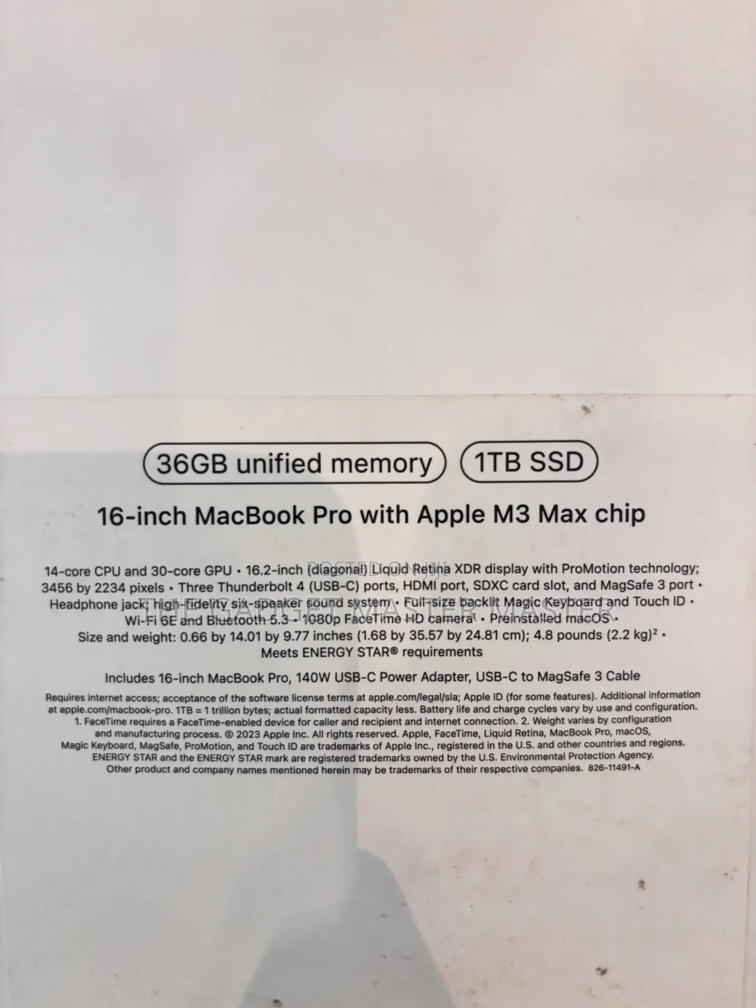New Apple MacBook Pro 2024 M3 Max 16-Inch 36GB Apple M3 Max SSD 1T