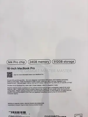 New Laptop Apple MacBook Pro 24GB Apple M4 Pro SSD 512GB