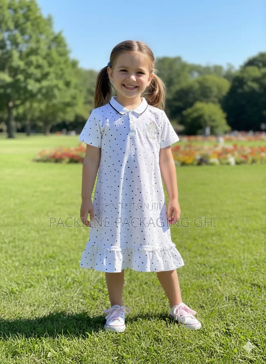 Girls White Polo Dress Kids Clothing Children Outfit