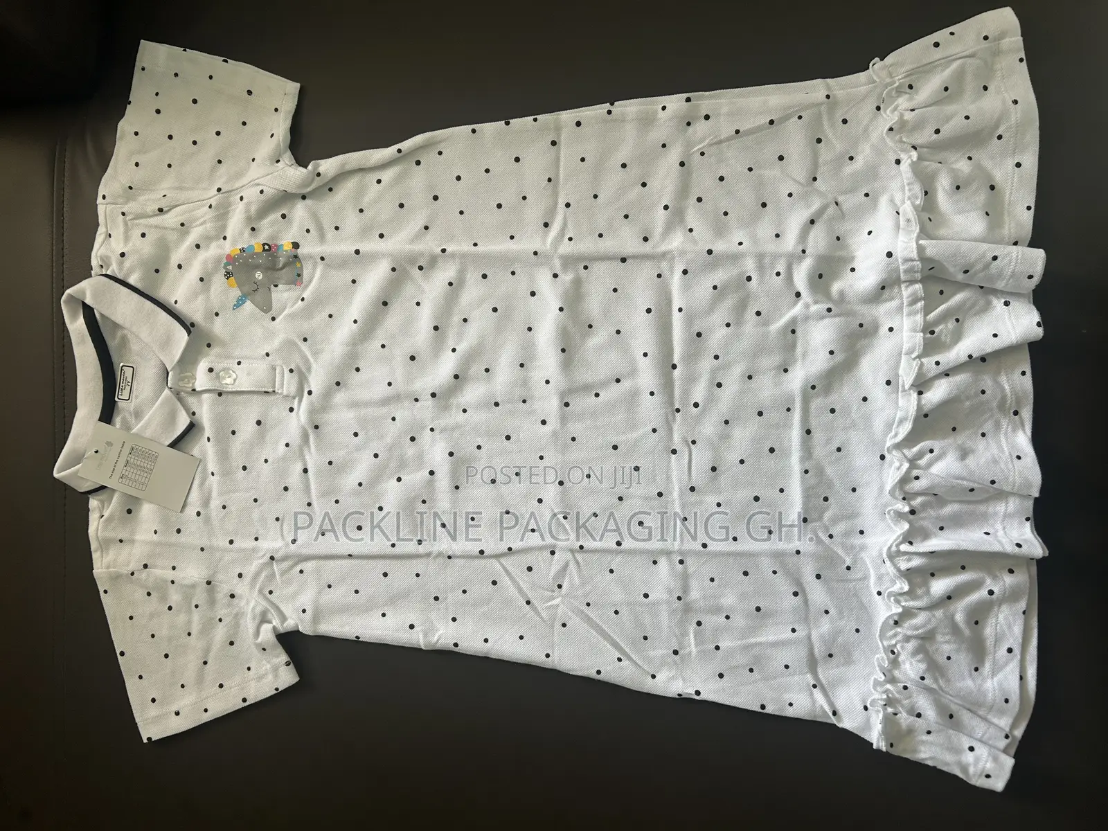 Girls White Polo Dress Kids Clothing Children Outfit