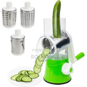 Tabletop Drum Vegetable Grater (Cutter/Slicer/Shredder) - Green