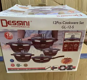 Original Dessini 12 Pieces Cooking Pots Set (Non-Stick)