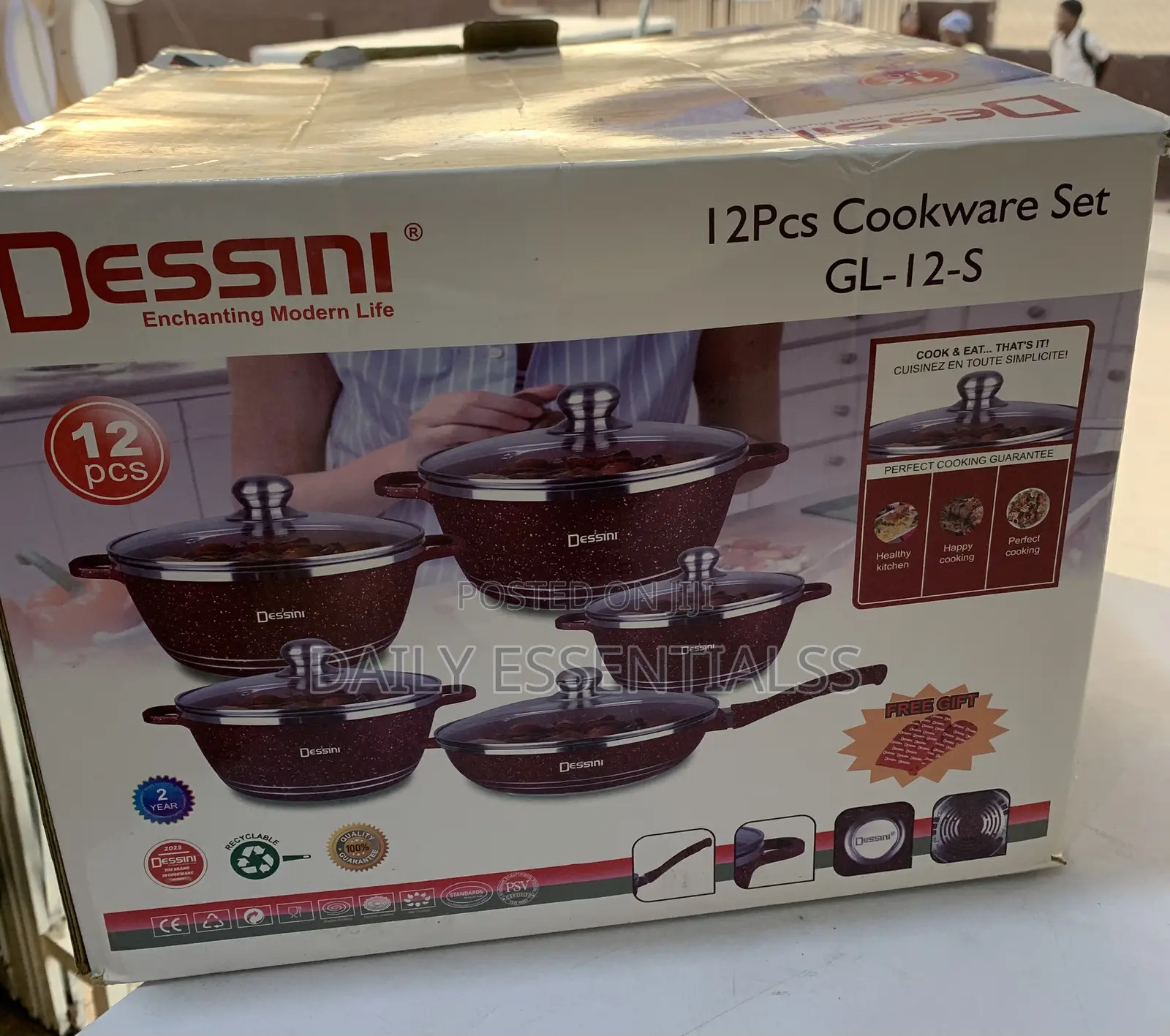 Quality Dessini 12pcs Non-Stick Pots Frying Pan Set
